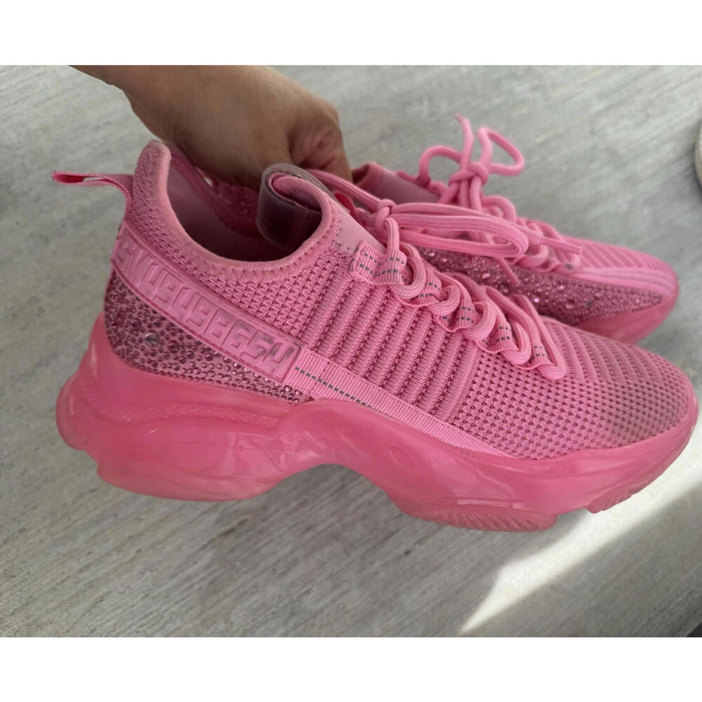 Steve Madden Maxima Pink Rhinestone Sneakers Women’s 7M SM NY90 Chunky Sole...‎ - Picture 10 of 14